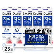 2080 닥터크리닉 고불소 1450 치석치약 2.0, 140g, 25개