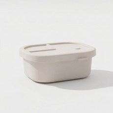 디아르 플래티넘 실리콘 밀폐 1단 도시락통 650ml, 오트밀베이지, 1개