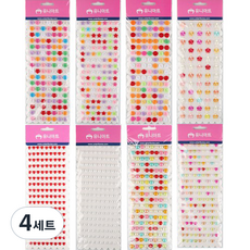 유니아트 비즈스티커 세트 1번 S030, 혼합색상, 4세트