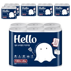 Hello Tissue Super Clean 天然紙漿廚房紙巾, 6個, 6入