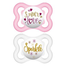 MAM Air安撫奶嘴 粉色+白色, 0~6個月, 1組