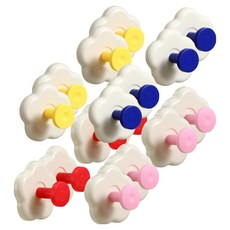 한봄누리 주방 침실 문뒷면 흡착식 후크 꽃모양 걸이 4종 x 2p 세트, 옐로우, 블루, 레드, 핑크, 2세트