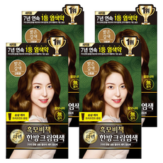 리엔 흑모비책 새치염색 크림, 밝은갈색, 4개