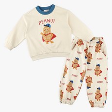 BERRYMAY 男童花生全拉絨上衣與下裝套裝