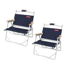 아이두젠 접이식 컴팩트 플랫 캠핑 체어 피크닉 의자, 네이비, 2개