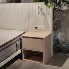 리바트 에스테틱 침대 사이드 수납 협탁 방문설치, 오이스터 셸 골든 샌드, 1개