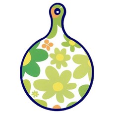 Roem Design 藍色版雙面設計圓形上菜砧板 floral連翹, 巧克力甜甜圈, 1個