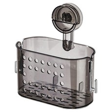 STARIUM 免鑽孔吸附式浴室漱口用品收納筒, 黑色, 1個