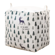 大容量束口布藝收納袋 可水洗 防潮防霉 不佔空間, 43 x 33 x 50cm, 顏色隨機 布質束口收納袋, 1個