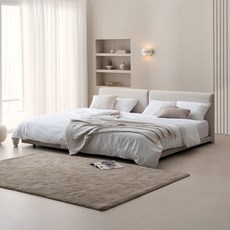 레브 기능성 패브릭 패밀리침대 슬림형헤드 Q + Q 세트 방문설치, 크림베이지