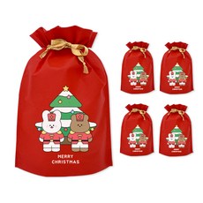 DONNAANDFRIENDS 胡桃鉗聖誕不織布袋 22 x 32 cm, 5個, 2號 純棉伊與胡桃