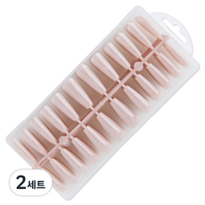 五月棕色指甲套 240 片圓形方形套裝 M11071, 裸粉色, 2組