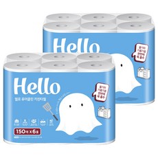 Hello Tissue 純淨廚房紙巾 150抽, 6入, 2個