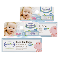 Baan 貝恩 嬰兒修護唇膏, 維他命E, 荷荷巴油, 蓖麻油, 英國原料進口, 原味, 4.5g, 2支