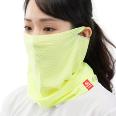 GAMZA 涼感網布防曬面罩 M1, 黃綠色