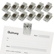 하늬통상 자석 클립집게 12p, 투명, 1세트