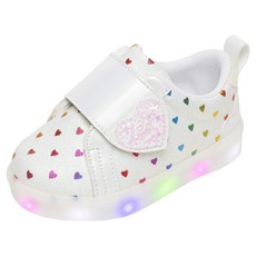 LA STELLA 兒童彩虹愛心LED發光運動鞋