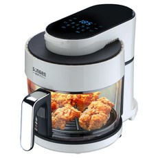 SOnGEn 松井 日系3D熱旋晶鑽玻璃氣炸鍋 350 x 255 x 210mm 3.4kg, SG-300AF-W, 米白色 + 黑色