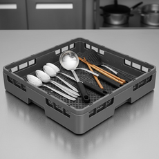 營業用洗碗機籃 平架, 1個, 1層, 灰色