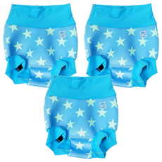 Splash About 全新3D游泳尿布褲 活力滿天星 海藍, XL, 3件