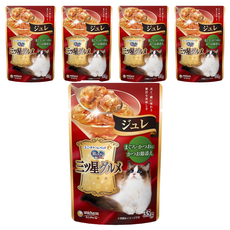 유니참긴노스푼 고양이 미쓰보시 구루메 쥬레 습식 파우치, 혼합맛(참치/가다랑어포), 35g, 5개