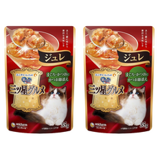 유니참긴노스푼 고양이 미쓰보시 구루메 쥬레 습식 파우치, 혼합맛(참치/가다랑어포), 35g, 2개
