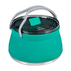 OUTSY 便攜直火加熱矽膠摺疊鍋/水壺 多種爐具適用 摺疊設計 304不鏽鋼鍋底, 糖果藍, 1個