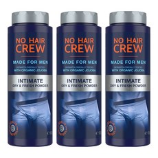 NO HAIR CREW 男士爽身粉, 3瓶, 100g