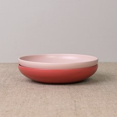 BOWLBOWL 韓國製 復古系列 義大利麵碗, 玫瑰粉+嫩粉色, 2個