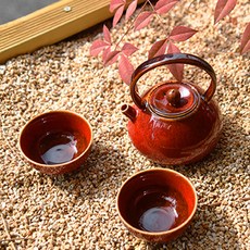 CHAMORE 迷你膀胱茶道套組紅2人, 1套, 茶管+杯子2p