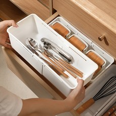 Bloom at home 伸縮抽屜整理盒 大, 白色, 2個