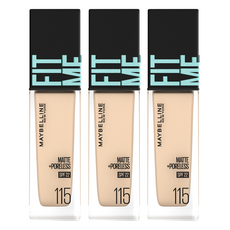 메이블린 핏 미 매트 포어리스 에스피에프22 30ml, 115호 아이보리, 3개