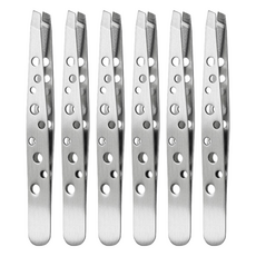 小麥購物 加長柄斜口眉夾 L370, 6支, 銀色