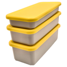 LocknLock 樂扣樂扣 DOSILOCK 便當盒 360ml + 530ml, 黃色 + 銀色, 1組