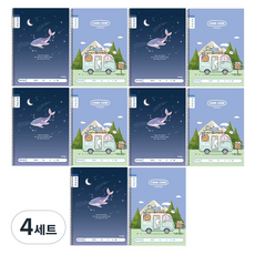 아이비스 초등 슬림 국어 노트 10칸 2종 x 5p 세트, 고래 + 캠핑카, 4세트