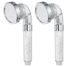 神膚奇肌 水晶三段式蓮蓬頭 304不鏽鋼面板, 銀色, 2個