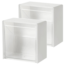 小麥購物 壁掛翻蓋化妝棉收納盒 L2457, 2個, 白色