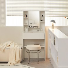 파로마 에일리 수납 화장대 600 세트 방문설치, 화이트