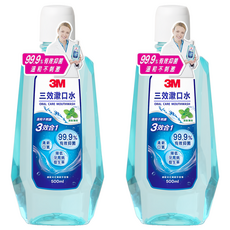 3M 三效漱口水 薄荷口味, 500ml, 2瓶