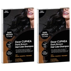 3合1洗髮染 3包入, 深棕色, 2個