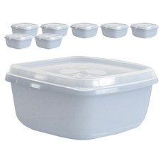 可微波冷凍矽膠密封保鮮盒 370ml, 藍色, 8個