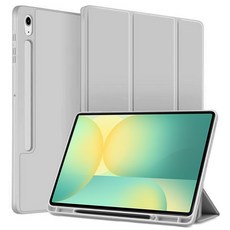 SimplyRoar Galaxy Tab S Pen收納書本式支架保護殼, 灰色, 1個