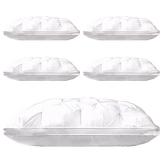 LoveCity 寢城之戀 立體扭花雲朵枕 透氣舒柔釋壓羽絲絨枕, 白色, 5個