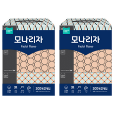 mona LISa. 紙漿美容面紙 2層, 200張, 6個