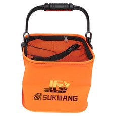 韓國 SUKWANG 釣魚折疊式EVA誘餌桶, 橘色