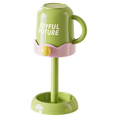 한봄누리 심플 양치컵 + 칫솔꽂이 + 컵 홀더 세면 세트, 분홍 + 초록, 1세트