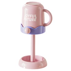 한봄누리 심플 양치컵 + 칫솔꽂이 + 컵 홀더 세면 세트, 분홍 + 보라, 1세트