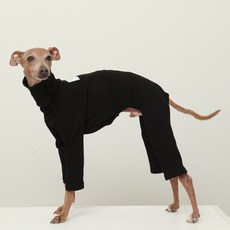 DOGGY STAR 義大利格雷伊獵犬服飾 IG服飾 柔軟羅紋連身衣, 黑色, 1個