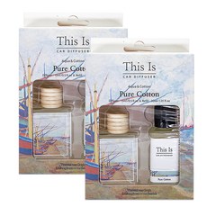 This Is Diffuser 夾式車用芳香劑 15ml 正裝 + 30ml 補充瓶組合, 2套, 棉花環繞