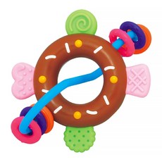 Toyroyal 樂雅 甜甜圈搖鈴 顏色鮮豔 觸感多樣 輕巧易握, 1個, 多色, 1入